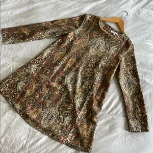 Paisley Long Sleeve Mini Dress
